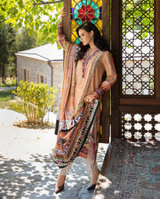 Mushq Hemline Nirvana Echoes Of Serneity Raw Silk Unstitched 3Pc Suit - Solara Crest