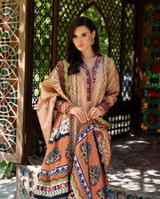 Mushq Hemline Nirvana Echoes Of Serneity Raw Silk Unstitched 3Pc Suit - Solara Crest