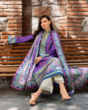 Mushq Hemline Nirvana Echoes Of Serneity Raw Silk Unstitched 3Pc Suit - Cosmic Spindle