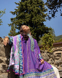 Mushq Hemline Nirvana Echoes Of Serneity Raw Silk Unstitched 3Pc Suit - Cosmic Spindle