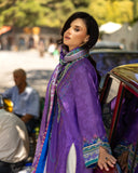 Mushq Hemline Nirvana Echoes Of Serneity Raw Silk Unstitched 3Pc Suit - Cosmic Spindle