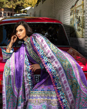 Mushq Hemline Nirvana Echoes Of Serneity Raw Silk Unstitched 3Pc Suit - Cosmic Spindle