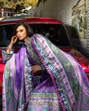 Mushq Hemline Nirvana Echoes Of Serneity Raw Silk Unstitched 3Pc Suit - Cosmic Spindle