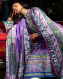 Mushq Hemline Nirvana Echoes Of Serneity Raw Silk Unstitched 3Pc Suit - Cosmic Spindle