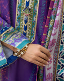 Mushq Hemline Nirvana Echoes Of Serneity Raw Silk Unstitched 3Pc Suit - Cosmic Spindle