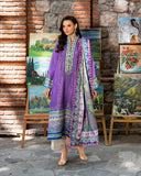 Mushq Hemline Nirvana Echoes Of Serneity Raw Silk Unstitched 3Pc Suit - Cosmic Spindle