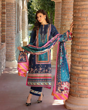 Mushq Hemline Nirvana Echoes Of Serneity Raw Silk Unstitched 3Pc Suit - Nova Bloom