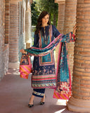 Mushq Hemline Nirvana Echoes Of Serneity Raw Silk Unstitched 3Pc Suit - Nova Bloom