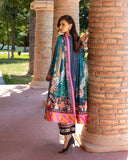 Mushq Hemline Nirvana Echoes Of Serneity Raw Silk Unstitched 3Pc Suit - Nova Bloom