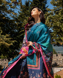 Mushq Hemline Nirvana Echoes Of Serneity Raw Silk Unstitched 3Pc Suit - Nova Bloom