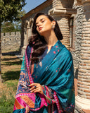 Mushq Hemline Nirvana Echoes Of Serneity Raw Silk Unstitched 3Pc Suit - Nova Bloom