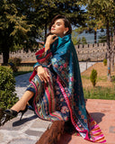 Mushq Hemline Nirvana Echoes Of Serneity Raw Silk Unstitched 3Pc Suit - Nova Bloom