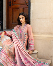 Mushq Hemline Nirvana Echoes Of Serneity Raw Silk Unstitched 3Pc Suit - Pulsar Petal