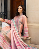 Mushq Hemline Nirvana Echoes Of Serneity Raw Silk Unstitched 3Pc Suit - Pulsar Petal