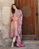 Mushq Hemline Nirvana Echoes Of Serneity Raw Silk Unstitched 3Pc Suit - Pulsar Petal