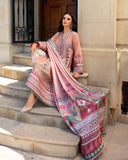 Mushq Hemline Nirvana Echoes Of Serneity Raw Silk Unstitched 3Pc Suit - Pulsar Petal