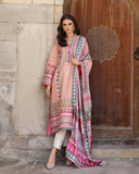 Mushq Hemline Nirvana Echoes Of Serneity Raw Silk Unstitched 3Pc Suit - Pulsar Petal