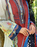 Mushq Hemline Nirvana Echoes Of Serneity Raw Silk Unstitched 3Pc Suit - Ethereal Gleam