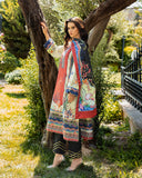 Mushq Hemline Nirvana Echoes Of Serneity Raw Silk Unstitched 3Pc Suit - Ethereal Gleam