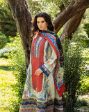 Mushq Hemline Nirvana Echoes Of Serneity Raw Silk Unstitched 3Pc Suit - Ethereal Gleam