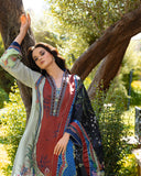 Mushq Hemline Nirvana Echoes Of Serneity Raw Silk Unstitched 3Pc Suit - Ethereal Gleam