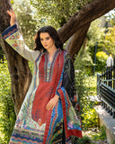 Mushq Hemline Nirvana Echoes Of Serneity Raw Silk Unstitched 3Pc Suit - Ethereal Gleam