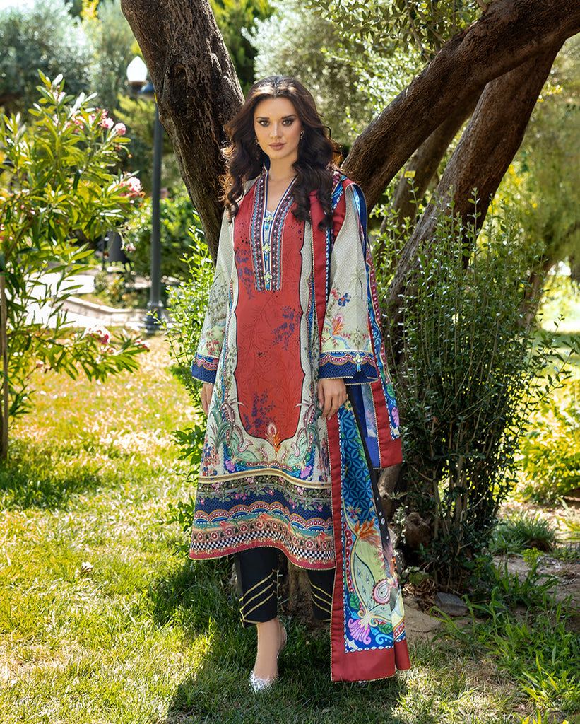 Nirvana By Mushq Embroidered Raw Silk Suit Unstitched 3 Piece MQ24N MPS-08 Mauveine - Fesrive Collection