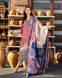 Mushq Hemline Nirvana Echoes Of Serneity Raw Silk Unstitched 3Pc Suit - Meridian Bloom