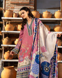 Mushq Hemline Nirvana Echoes Of Serneity Raw Silk Unstitched 3Pc Suit - Meridian Bloom