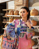 Mushq Hemline Nirvana Echoes Of Serneity Raw Silk Unstitched 3Pc Suit - Meridian Bloom