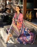 Mushq Hemline Nirvana Echoes Of Serneity Raw Silk Unstitched 3Pc Suit - Meridian Bloom