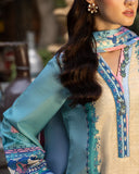 Mushq Hemline Nirvana Echoes Of Serneity Raw Silk Unstitched 3Pc Suit - Seraphic Dust