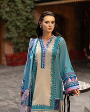 Mushq Hemline Nirvana Echoes Of Serneity Raw Silk Unstitched 3Pc Suit - Seraphic Dust