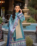 Mushq Hemline Nirvana Echoes Of Serneity Raw Silk Unstitched 3Pc Suit - Seraphic Dust