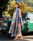 Mushq Hemline Nirvana Echoes Of Serneity Raw Silk Unstitched 3Pc Suit - Aurora Echo