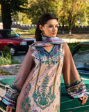 Mushq Hemline Nirvana Echoes Of Serneity Raw Silk Unstitched 3Pc Suit - Aurora Echo