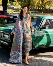 Mushq Hemline Nirvana Echoes Of Serneity Raw Silk Unstitched 3Pc Suit - Aurora Echo