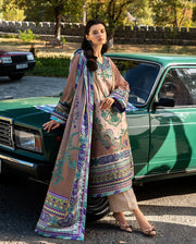Mushq Hemline Nirvana Echoes Of Serneity Raw Silk Unstitched 3Pc Suit - Aurora Echo