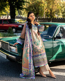 Mushq Hemline Nirvana Echoes Of Serneity Raw Silk Unstitched 3Pc Suit - Aurora Echo