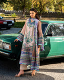 Mushq Hemline Nirvana Echoes Of Serneity Raw Silk Unstitched 3Pc Suit - Aurora Echo