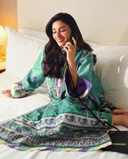 Mushq Nirvana Embroidered Raw Silk Unstitched 3Pc Suit D-01 Main Character
