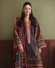 Mushq Nirvana Embroidered Raw Silk Unstitched 3Pc Suit D-03 Effortlessly Me