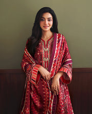 Mushq Nirvana Embroidered Raw Silk Unstitched 3Pc Suit D-06 Soft Spotlight