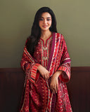 Mushq Nirvana Embroidered Raw Silk Unstitched 3Pc Suit D-06 Soft Spotlight