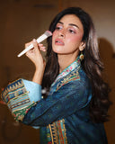 Mushq Nirvana Embroidered Raw Silk Unstitched 3Pc Suit D-07 Scene Stealer