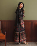 Mushq Nirvana Embroidered Raw Silk Unstitched 3Pc Suit D-08 Star off Duty