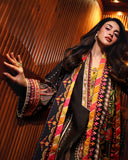Mushq Nirvana Embroidered Raw Silk Unstitched 3Pc Suit D-08 Star off Duty