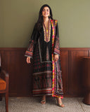 Mushq Nirvana Embroidered Raw Silk Unstitched 3Pc Suit D-08 Star off Duty