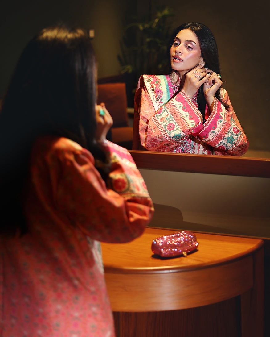 Mushq Nirvana Embroidered Raw Silk Unstitched 3Pc Suit D-09 Born Ready