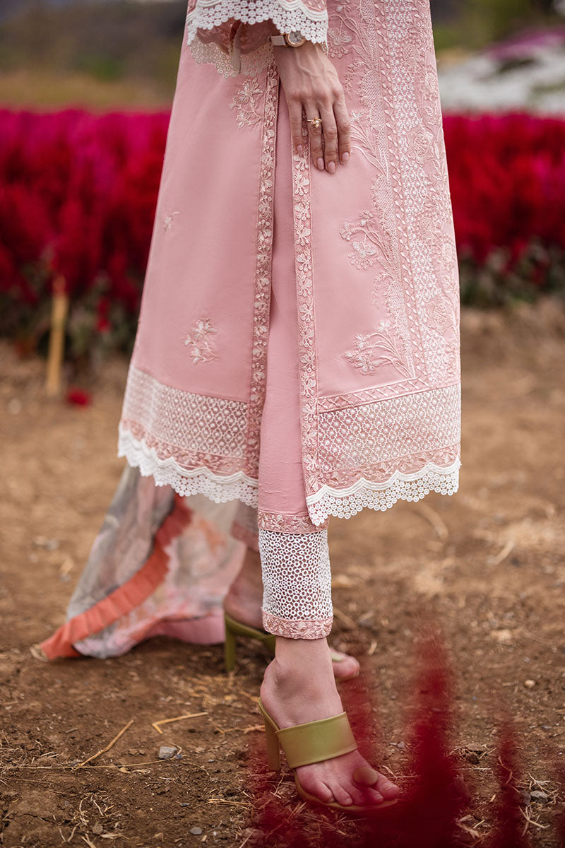 Mushq Hemline The Secerat Garden Unstitched Lawn 3Pc Suit HML24-1A Rosewood
